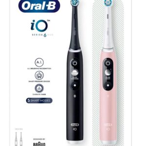 Elektrisk tandbørste Oral-B iO 6 Duo 2 stk. (sort & lyserød)